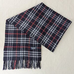 Blue Scarf Burberry – Unisex Cashmere Check – Used – Soft Luxury Winter Wrap